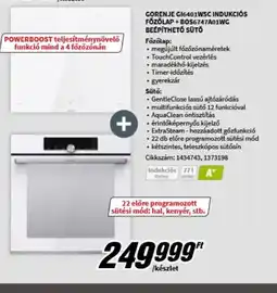 MediaMarkt GORENJE Indukcis Főzőlap + Sütő ajánlat