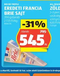 ALDI ROI DE TREFLE BRIE SAJT ajánlat