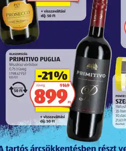 ALDI PRIMITIVO PUGLIA vörösbor ajánlat