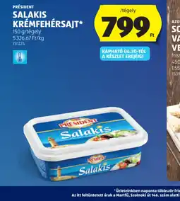 ALDI PRESIDENT SALAKIS KRÉMFEHÉRSAJT ajánlat