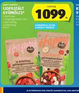 ALDI HAPPY HARVEST LIOFILIZÁLT GYÜMÖLCS ajánlat