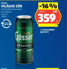 ALDI GÖSSER VILÁGOS SÖR ajánlat