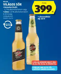 ALDI MILLER VILÁGOS SÖR ajánlat