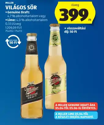 MILLER VILÁGOS SÖR