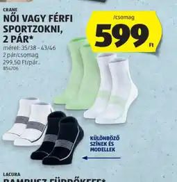 ALDI CRANE NŐI VAGY FÉRFI SPORTZOKNI ajánlat