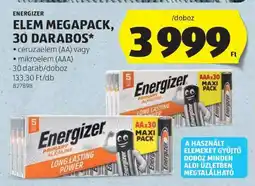 ALDI ENERGIZER ELEM MEGAPACK, 30 DARABOS ajánlat