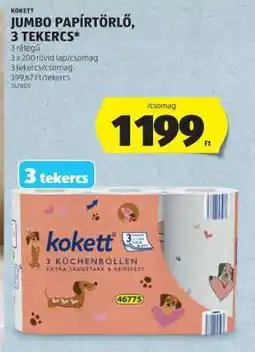 ALDI Kokett Jumbo Papírtörlő, 3 Tekercs ajánlat