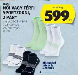 ALDI Női vagy férfi sportzokni, 2 pár ajánlat