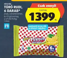 ALDI Pöttyös Túró Rudi, 6 darab ajánlat
