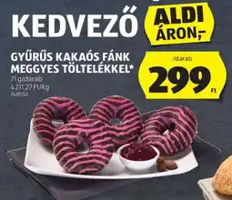 ALDI Gyűrűs kakaós fánk meggyes töltelékkel ajánlat