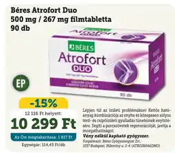 Mosoly patikák Béres Atrofort Duo 500 mg/267 mg filmtabletta ajánlat