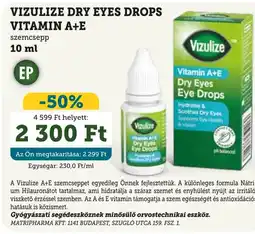 Mosoly patikák VIZULIZE DRY EYES DROPS VITAMIN A+E ajánlat