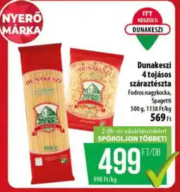 Coop Dunakeszi 4 tojásos száraztészta ajánlat