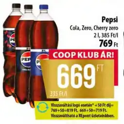 Coop Pepsi Cola, Zero, Cherry Zero ajánlat