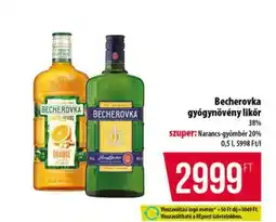 Coop Becherovka gyógynövény likőr ajánlat