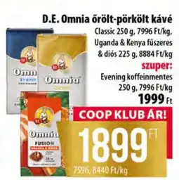 Coop D.E. Omnia őrölt-pörkölt kávé ajánlat