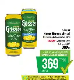 Coop Gösser Natur Zitrone sörital ajánlat