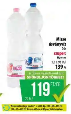 Coop Mizse ásványvíz ajánlat