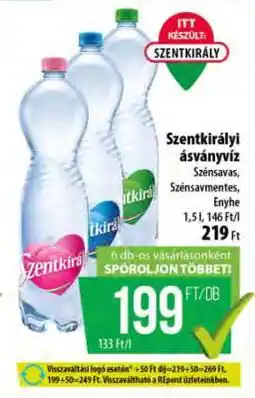 Coop SZENTKIRÁLYI Ásványvíz ajánlat