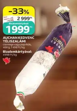 Auchan Auchan Kedvenc Téliszalámi ajánlat