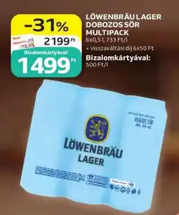 Auchan LÖWENBRÄU LAGER DOBOZOS SÖR MULTIPACK ajánlat