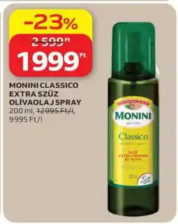 Auchan MONINI CLASSICO EXTRA SZŰZ OLÍVAOLAJ SPRAY ajánlat