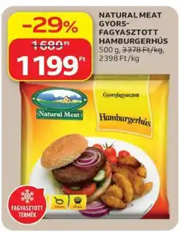 Auchan NATURAL MEAT GYORSFAGYASZTOTT HAMBURGERHÚS ajánlat