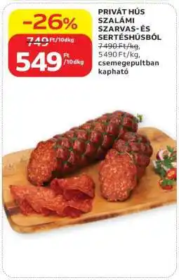 Auchan PRIVÁT HÚS SZALÁMI SZARVAS- ÉS SERTÉSHÚSBÓL ajánlat