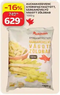 Auchan AUCHAN KEDVENC GYORSFAGYASZTOTT SÁRGAHÜVELYŰ VÁGOTT ZÖLDBAB ajánlat