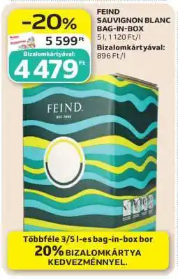 Auchan FEIND SAUVIGNON BLANC BAG-IN-BOX ajánlat