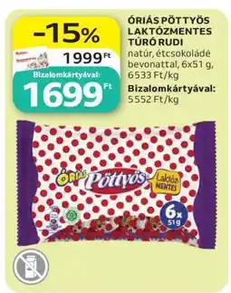 Auchan Óriás Pöttyös Laktózmentes Túró Rudi ajánlat