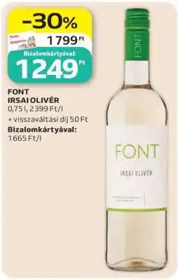 Auchan FONT Irsai Olivér ajánlat