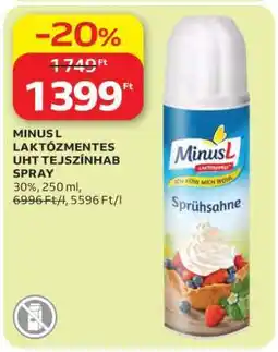 Auchan Minus L Laktózmentes UHT Tejszínhab Spray ajánlat