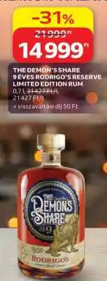 Auchan THE DEMON'S SHARE 9 ÉVES RODRIGO'S RESERVE LIMITED EDITION RUM ajánlat