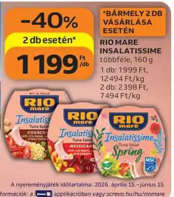 Auchan RIO MARE INSALATISSIME ajánlat