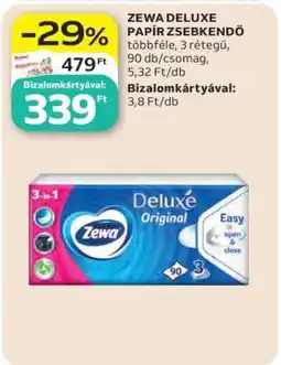 Auchan Zewa Deluxe papír zsebkendő ajánlat