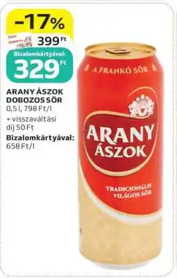 Auchan Arany Ászok Dobozos Sör ajánlat