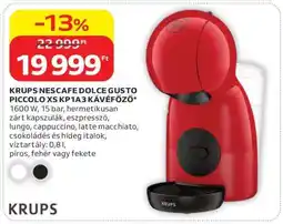Auchan KRUPS NESCAFÉ DOLCE GUSTO PICCOLO XS KP1A3 KÁVÉFŐZŐ ajánlat