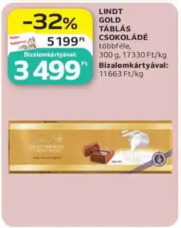 Auchan Lindt Gold Táblás Csokoládé ajánlat