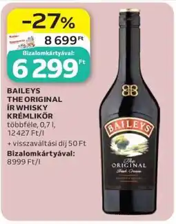 Auchan BAILEYS THE ORIGINAL ÍR WHISKY KRÉMLIKŐR ajánlat