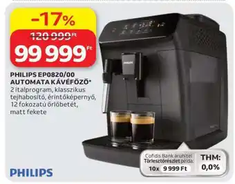 Auchan PHILIPS EP0820/00 Automata Kávéfőző ajánlat