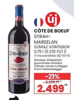 Spar CÔTE DE BOEUF SYRAH-MARSELAN ajánlat