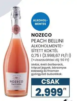 Spar NOZECO PEACH BELLINI ALKOHOLMENTESÍTETT KOKTÉL ajánlat