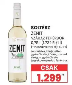Spar Soltész Zenit Száraz Fehérbor ajánlat