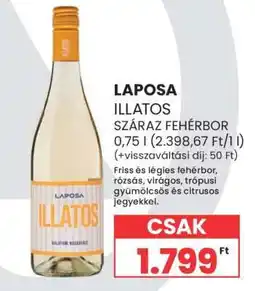 Spar Laposa Illatos Száraz Fehérbor ajánlat