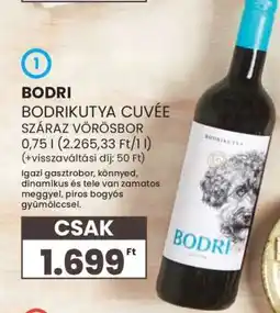 Spar BODRI BODRIKUTYA CUVÉE SZÁRAZ VÖRÖSBOR ajánlat
