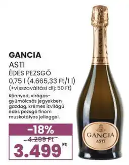 Spar Gancia Asti Édes Pezsgő ajánlat
