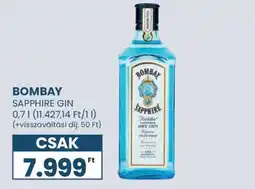 Spar Bombay Sapphire gin ajánlat