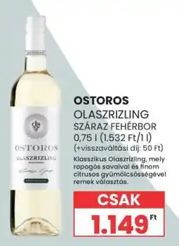 Spar Ostoros Olaszrizling Száraz Fehérbor ajánlat