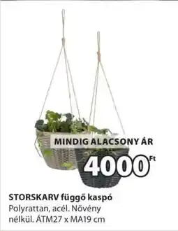 JYSK STORSKARV függő kaspó ajánlat
